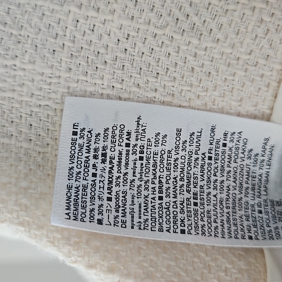 Banana Republic Jacket, Cream, Size 14 w/ fringes on back of sleeves - Picture 8 of 9